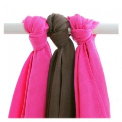 Bambusové plienky XKKO BMB 70x70cm - 3ks - Magenta Choco MIX