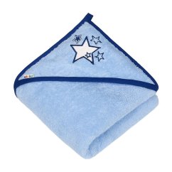 AKUKU Osuška s kapucou 100x100 cm - Modrá