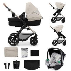 KINDERKRAFT Kombinovaný kočárek Moov 2 3v1, pěnová kola - Moonlight Grey
