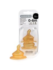 Suavinex SAVIČKA ŠIROKOHRDLÁ ANATOMICKÁ Latex 2 ks - Latex S1/S - 2 ks.