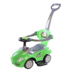 Detské odrážadlo s vodiacou tyčou 3v1 Baby Mix Mega Car - zelené.