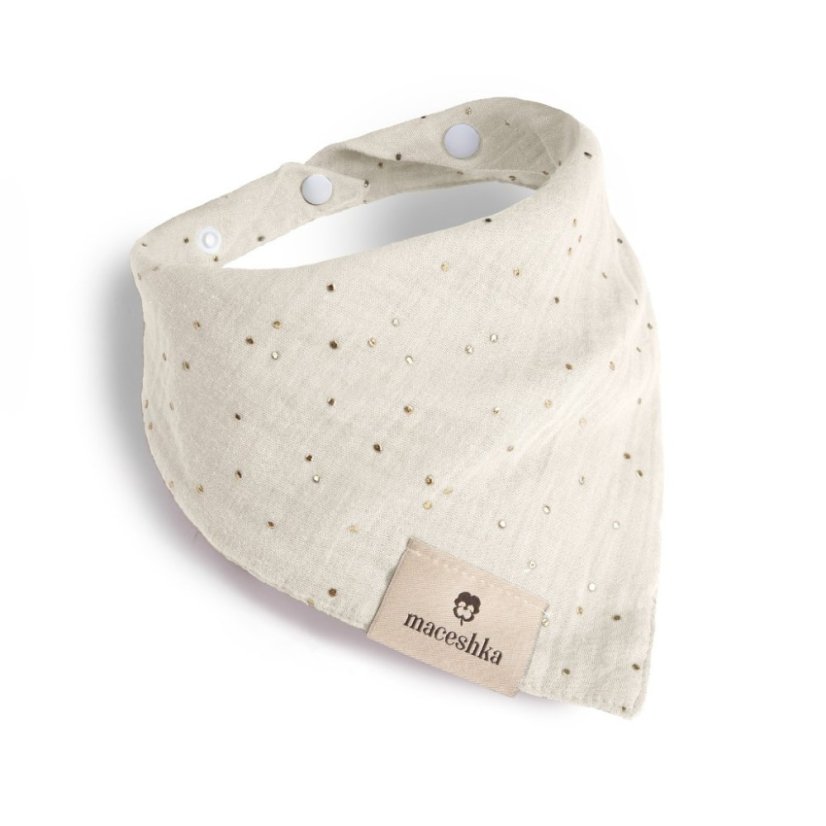 Slintáček Maceshka Príroda jednoduchý so zlatým bodkou - Ecru, zlatý bodka.