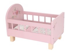 LITTLE DUTCH Drevená postieľka pre bábiky s perinkou Pink - Drevená postieľka pre bábiky s perinkou Pink