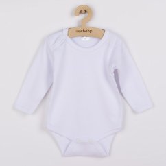 NEW BABY Kojenecké body Classic II jednobarevné dl. rukáv - biele vel. 56.