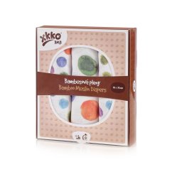 KIKKO Plienky bambusové Digi 70x70 (3 ks) BMB - akvarelové bodky