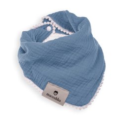 Slintáček Maceshka Príroda jednoduchý s ozdobným okrajom - Blue jean, pompony.