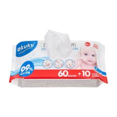 AKUKU Detské vlhčené obrúsky 99% vody 60 + 10 ks ZDARMA - 60 + 10 ks ZDARMA