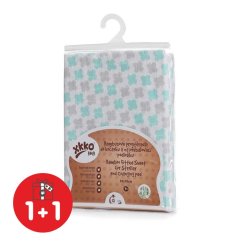 KIKKO Bambusové prestieradlo s gumou XKKO BMB 50x70cm - Mint Cross