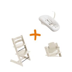 STOKKE Akčný set Tripp Trapp® High Chair Bundle + Tripp Trapp® Newborn Set - Vanilla White + Vanilla White + Vanilla White