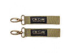 Úchyty Cik Cak s mosadznou karabínou - Vojenská zelená.