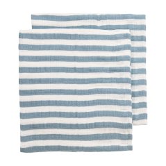 MEYCO Mušelínové pleny Fat Stripe 120x120 cm 2-balení - Jeans Blue