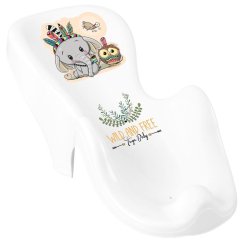 TEGA Plastové anatomické lehátko na kúpanie - Wild & Free sloník biele