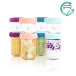 BABYMOOV Sklenené misky s viečkami MULTISET (4x 100ml + 4x 220ml) - Sklenené misky s viečkami MULTISET (4x 100ml + 4x 220ml)