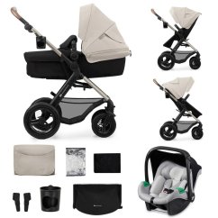 KINDERKRAFT Kombinovaný kočárek Moov 2 Air 3v1 - Moonlight Grey