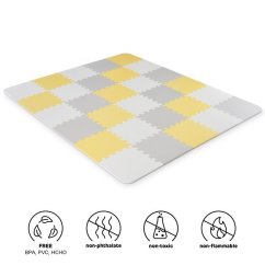 KINDERKRAFT Pěnová podložka puzzle Luno 150 x 180 cm 30 ks - Žltá, 30 ks
