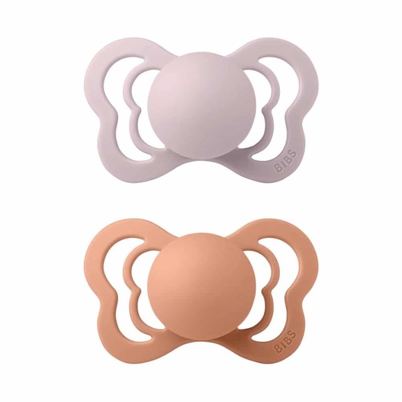 Bibs Couture vel.1 zo silikónu 2 ks - Pink Plum / Peach.