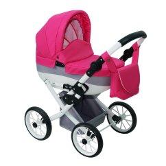 TUDORE Detský kočík pre bábiky - Tmavo ružový č.5