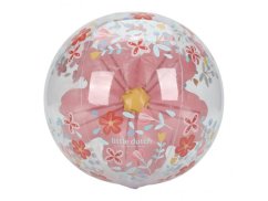 LITTLE DUTCH Nafukovací míč 3D - Růžové květiny