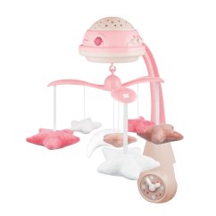 CANPOL BABIES Plyšový kolotoč s projektorem Hvězdičky - Růžový