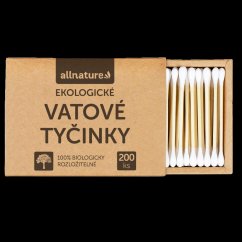 ALLNATURE Ekologické vatové tyčinky 200 ks - Ekologické vatové tyčinky 200 ks
