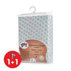 KIKKO Bambusové prestieradlo s gumou XKKO BMB 120x160cm - Mint Cross