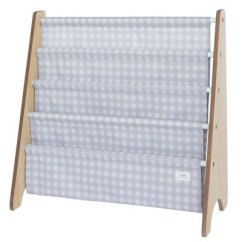 3 SPROUTS Stojan na knížky Recycled - Gingham/Blue