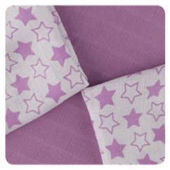 KIKKO Bambusové utierky XKKO BMB 30x30cm - Little Stars - Lilac MIX