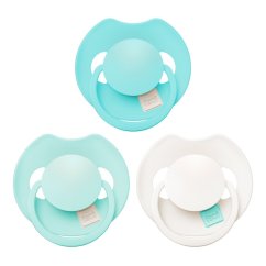 LOVI Silikónový dynamický cumlík PRIME Tutti Frutti 18m+ 3ks - Aqua Green