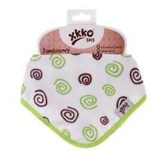 KIKKO Detský slintáček bambusový Spirals&Bubbles BMB - Lime Spirals.