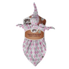 KIKKO Muchláček bambusový BMB - Baby Pink Cross KIKKO Muchláček bambusový BMB - Baby Pink Cross