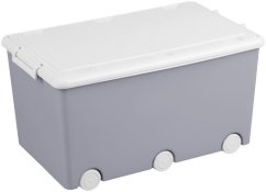 TEGA Viacúčelový box na hračky na kolieskach - šedý