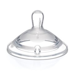 CHICCO Cumlík na fľašu Natural Feeling silikón 2 ks - rýchly prietok 2 ks, 6m +