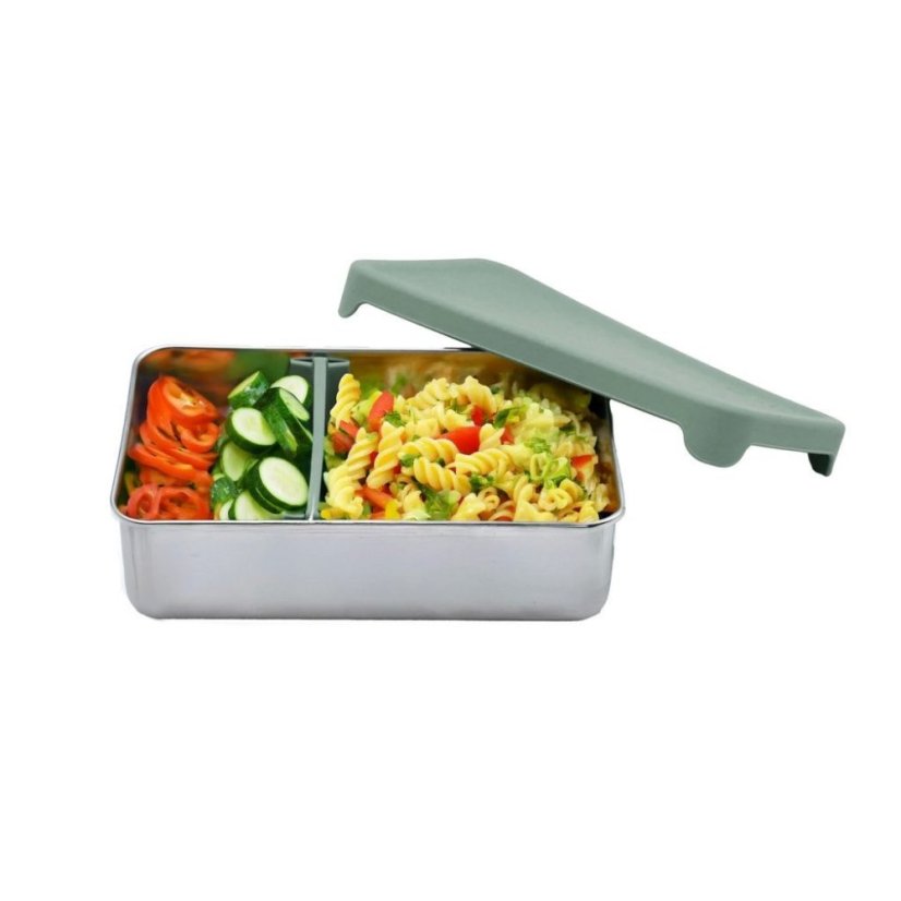 MELII Nerezový Bento box 740 ml so silikónovým viečkom - zelený