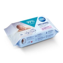 CANPOL BABIES Detské vlhčené obrúsky 99% vody 60ks - Detské vlhčené obrúsky 99% vody 60ks