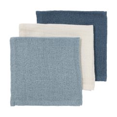 MEYCO Mušelínová plena/žínka 3 ks - Natural/jeans blue/indigo
