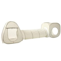 3 SPROUTS Detský Stan a tunel 3v1 - Recycled Gingham Beige