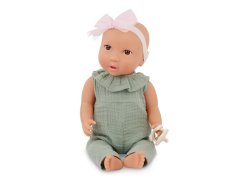 LULLABABY Bábika 35 cm v overale s čelenkou - Bábika