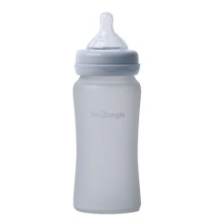 BO JUNGLE Sklenená fľaša s úchytmi B-Thermo 240ml - Grey