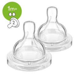 Cumlík Anti-colic/Classic+ 2 pomalý prietok, 2 ks - Avent cumlík Anti colic/Classic pomalý prietok 2 ks biela