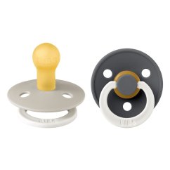 BIBS Colour Cumlíky z prírodného kaučuku 2ks - veľkosť 1 - Nočná - Piesková / Železná