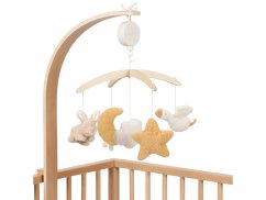 LITTLE DUTCH Hudobný kolotoč drevený Newborn Naturals - kolotoč drevený Newborn Naturals