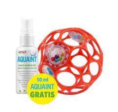OBALL Hračka Oball RATTLE 10 cm 0m+AQUAINT 100% ekologická čisticí voda 50 ml - oranžová