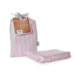 KIKKO Zavinovačka bambusová Scandinavian 120x120 BMB - Baby Pink Chevron