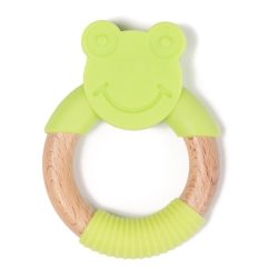 Kousátko B-TEETHER ANIMAL WOOD - Zelená žaba