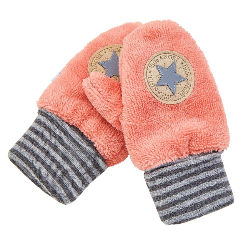 LITTLE ANGEL Rukavice s palcem MAZLÍK BAMBUS Outlast® tm. broskyňová Veľkosť 4