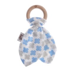 KIKKO Kousátko s lístky Scandinavian BMB - Baby Blue Cross KIKKO Hryzátko s lístkami Scandinavian BMB - Baby Blue Cross