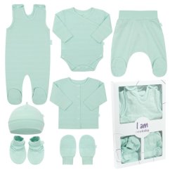 NEW BABY 7-dielna kojenecká súpravička do pôrodnice I AM - vel. 62 mätová