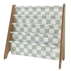 3 SPROUTS Stojan na knížky Recycled - Checkerboard/Green