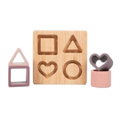 Vkládačka B-Bamboo + silikónové tvary - Heart Pink.