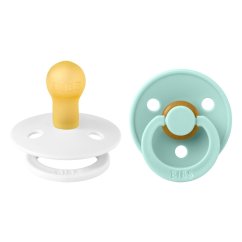 BIBS Colour Cumlíky z prírodného kaučuku 2ks - veľkosť 1 - Biela / Mint